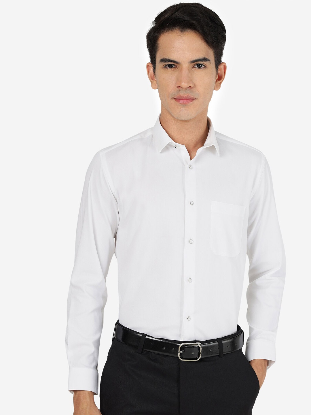 

Greenfibre Spread Collar Long Sleeve Slim Fit Formal Shirt, White