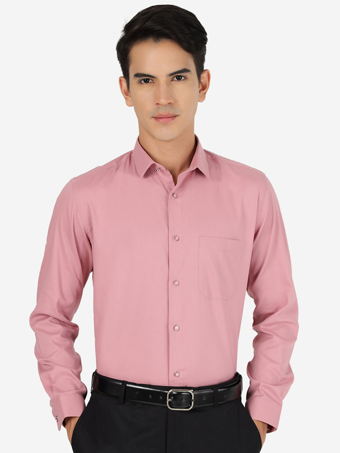 

Greenfibre Spread Collar Pure Cotton Slim Fit Formal Shirt, Pink