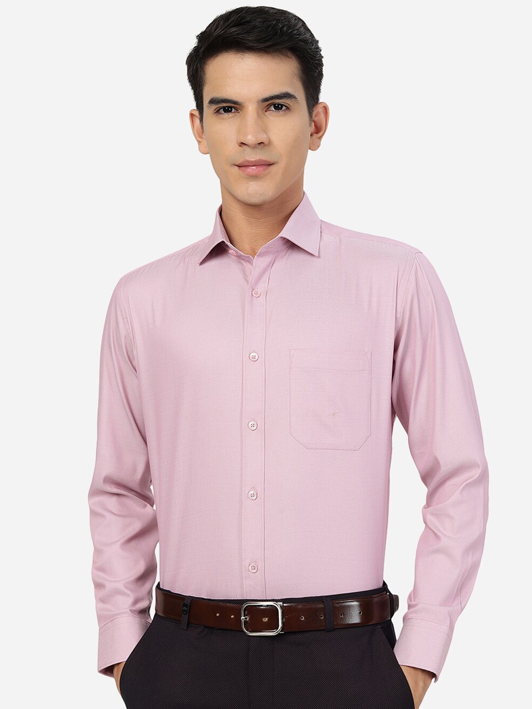 

Greenfibre Slim Fit Spread Collar Formal Shirt, Pink