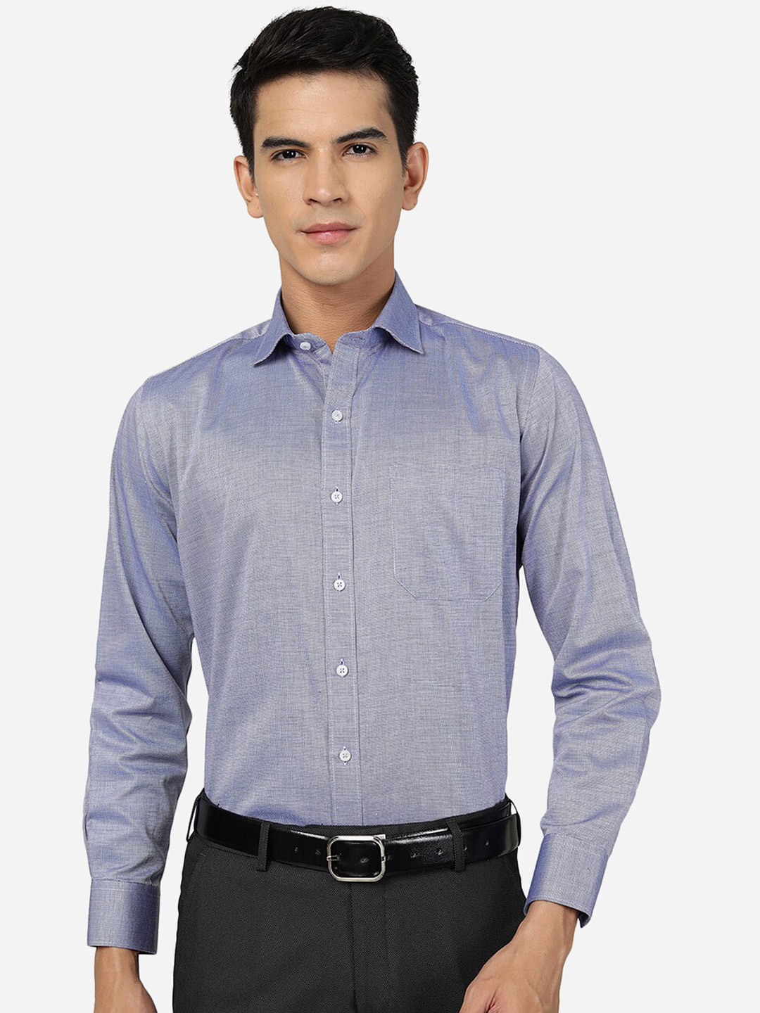 

Greenfibre Spread Collar Long Sleeve Slim Fit Formal Shirt, Blue