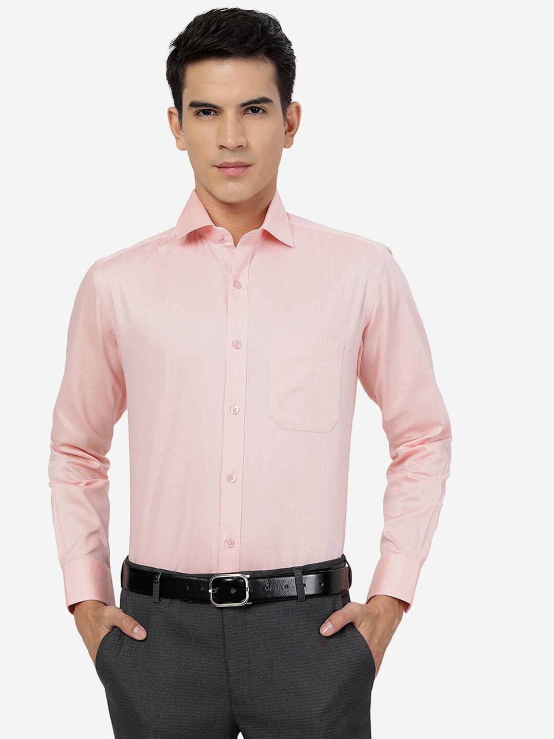 

Greenfibre Slim Fit Cotton Formal Shirt, Pink