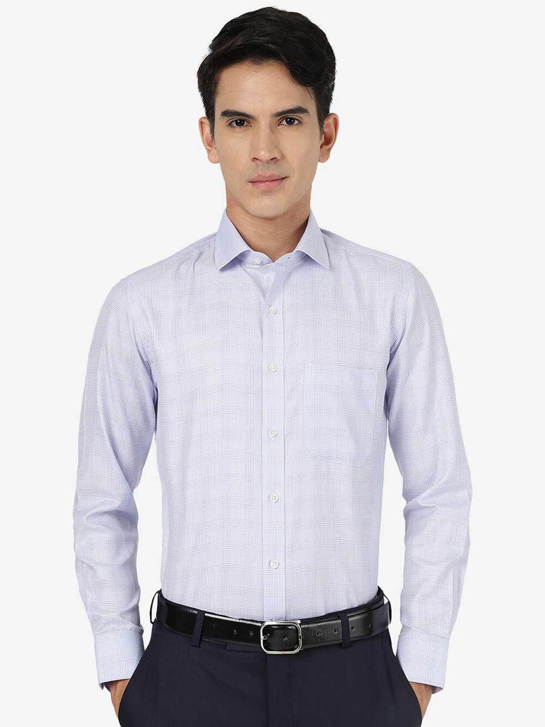 

Greenfibre Slim Fit Checked Formal Shirt, Blue