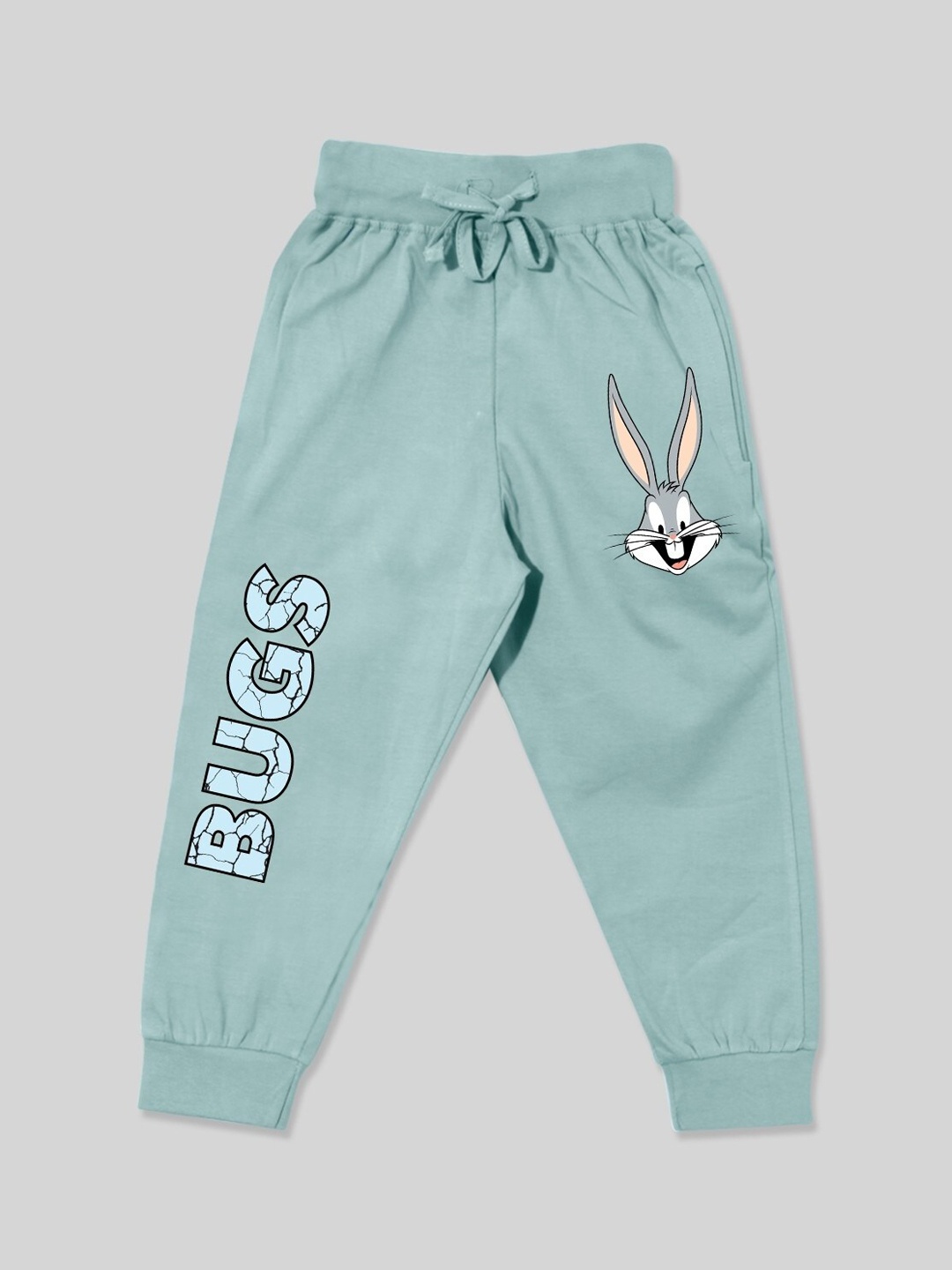 

Minute Mirth Boys Looney Tunes Printed Cotton Joggers, Green