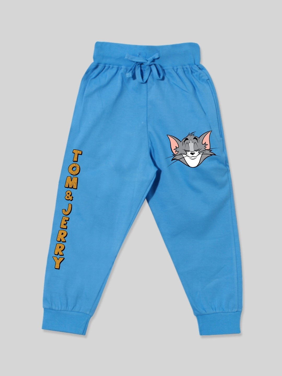 

Minute Mirth Boys Tom & Jerry Printed Cotton Joggers, Blue