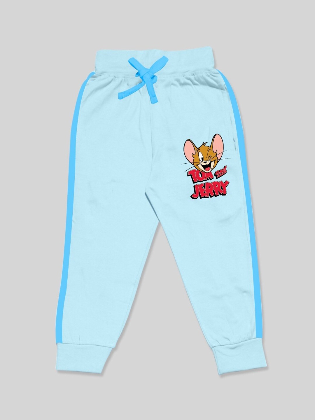 

Minute Mirth Girls Tom & Jerry Printed Cotton Joggers, Blue