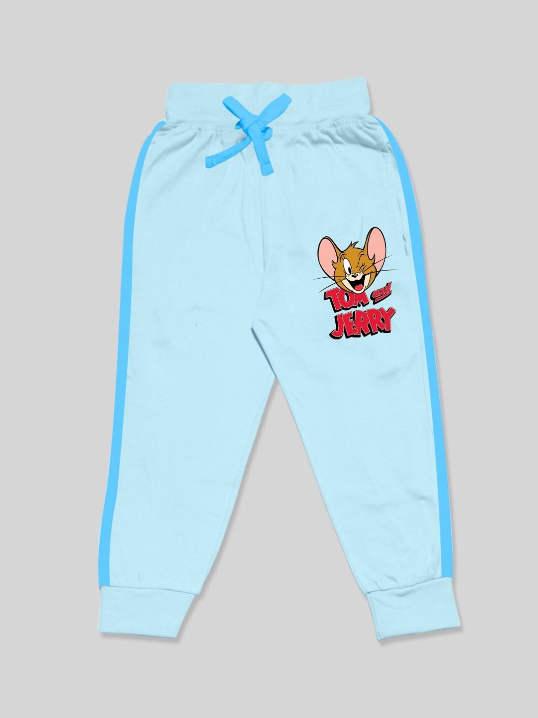 

Minute Mirth Girls Tom & Jerry Printed Cotton Joggers, Blue