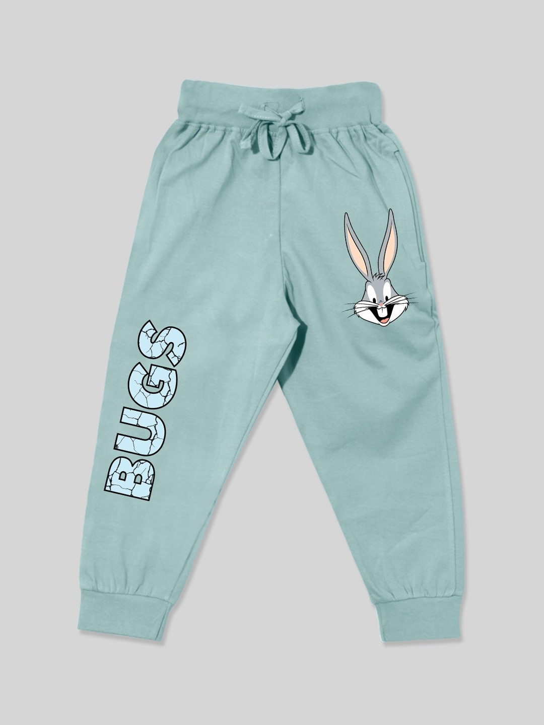 

Minute Mirth Boys Looney Tunes Printed Cotton Joggers, Green