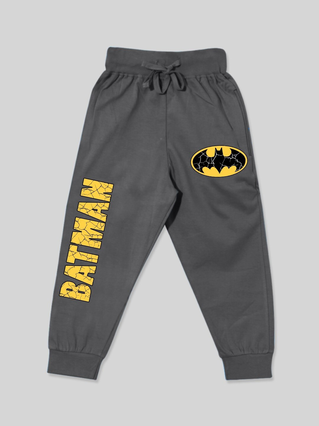 

Minute Mirth Boy Batman Printed Cotton Joggers, Charcoal