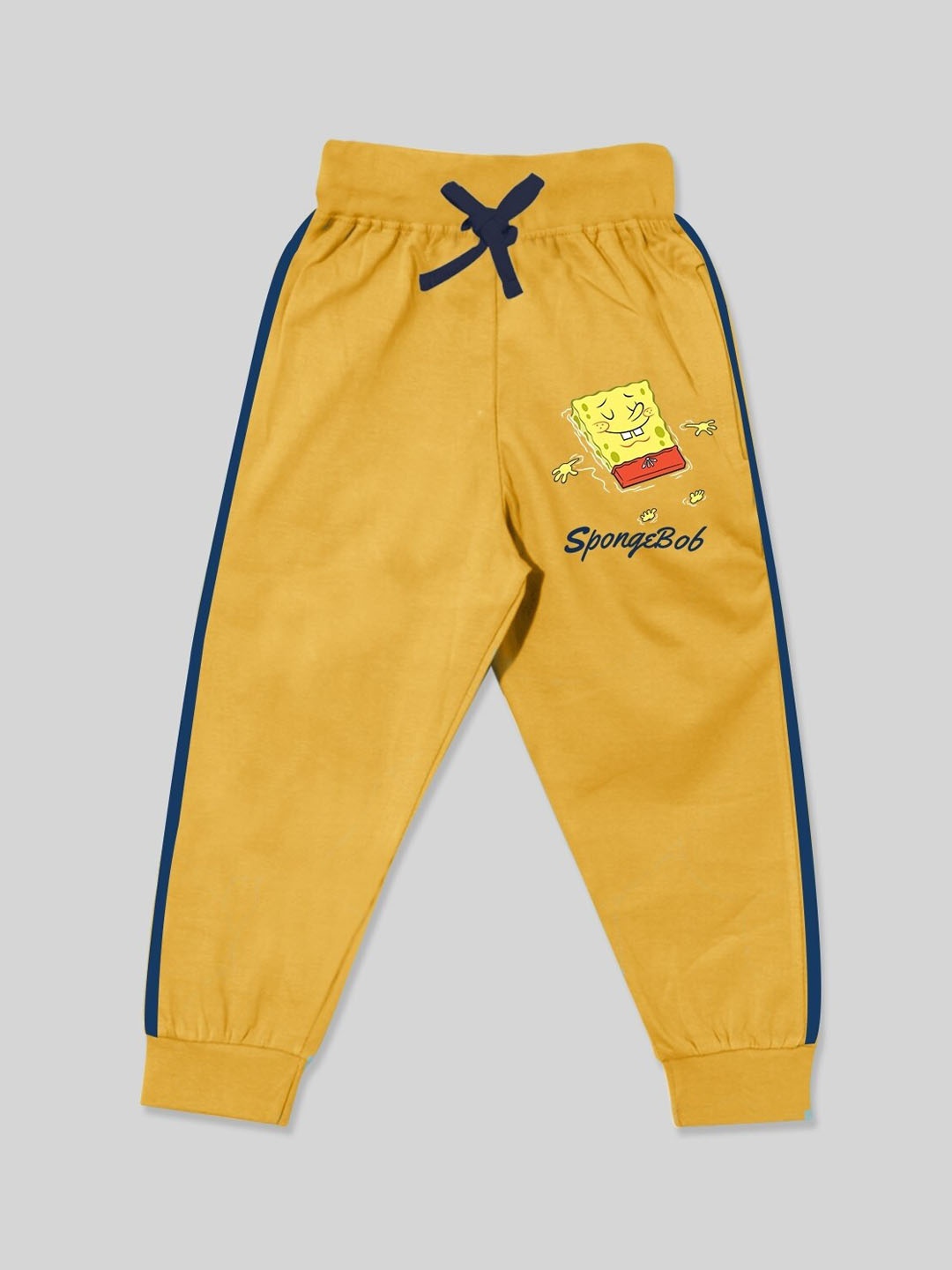 

Minute Mirth Boys Sponge Bob Printed Cotton Joggers, Yellow