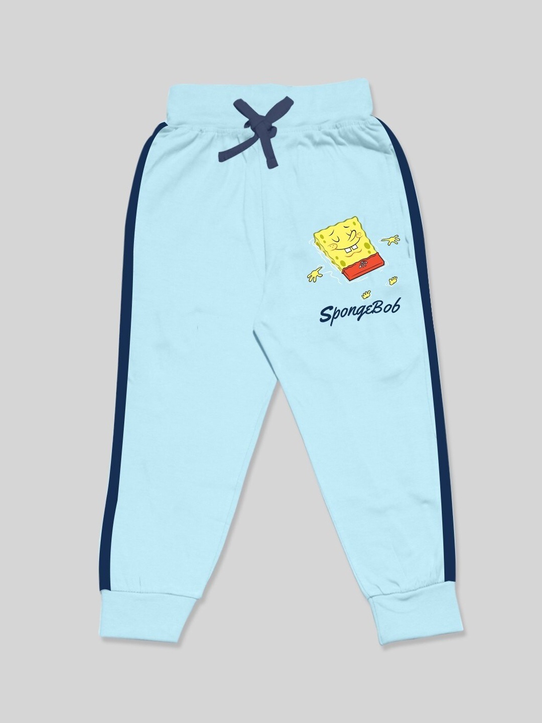 

Minute Mirth Girls Sponge Bob Printed Cotton Joggers, Blue
