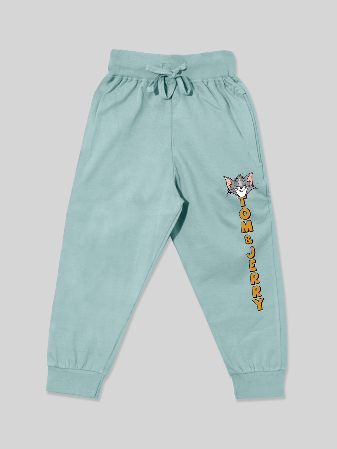 

Minute Mirth Boys Tom & Jerry Printed Cotton Joggers, Green