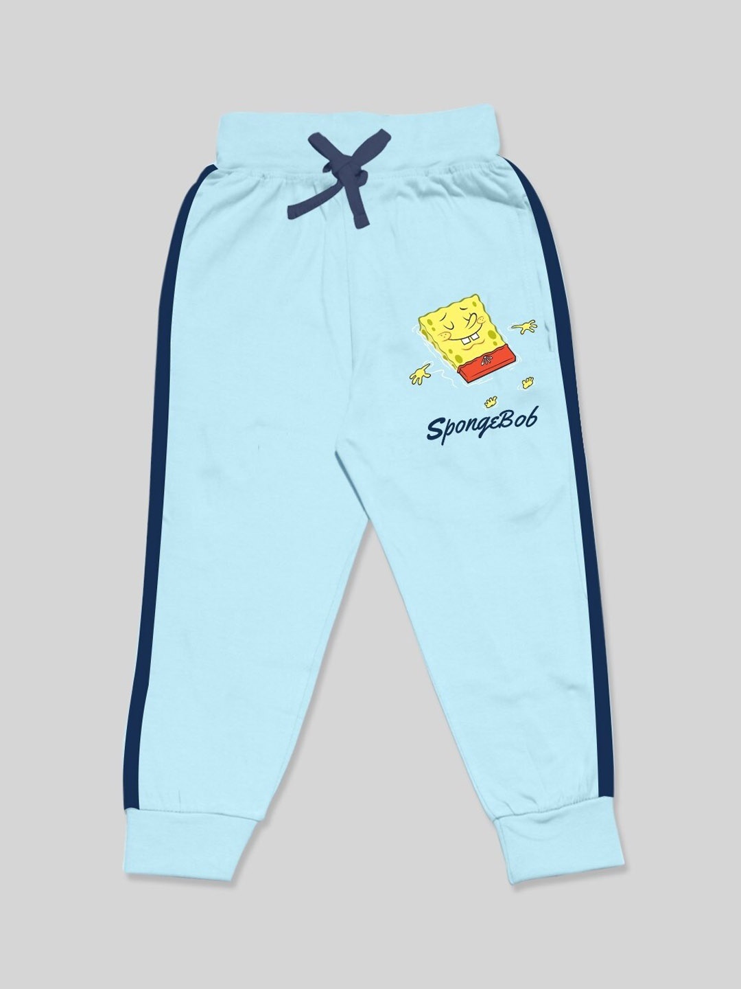 

Minute Mirth Girls SpongeBob Printed Cotton Joggers, Blue
