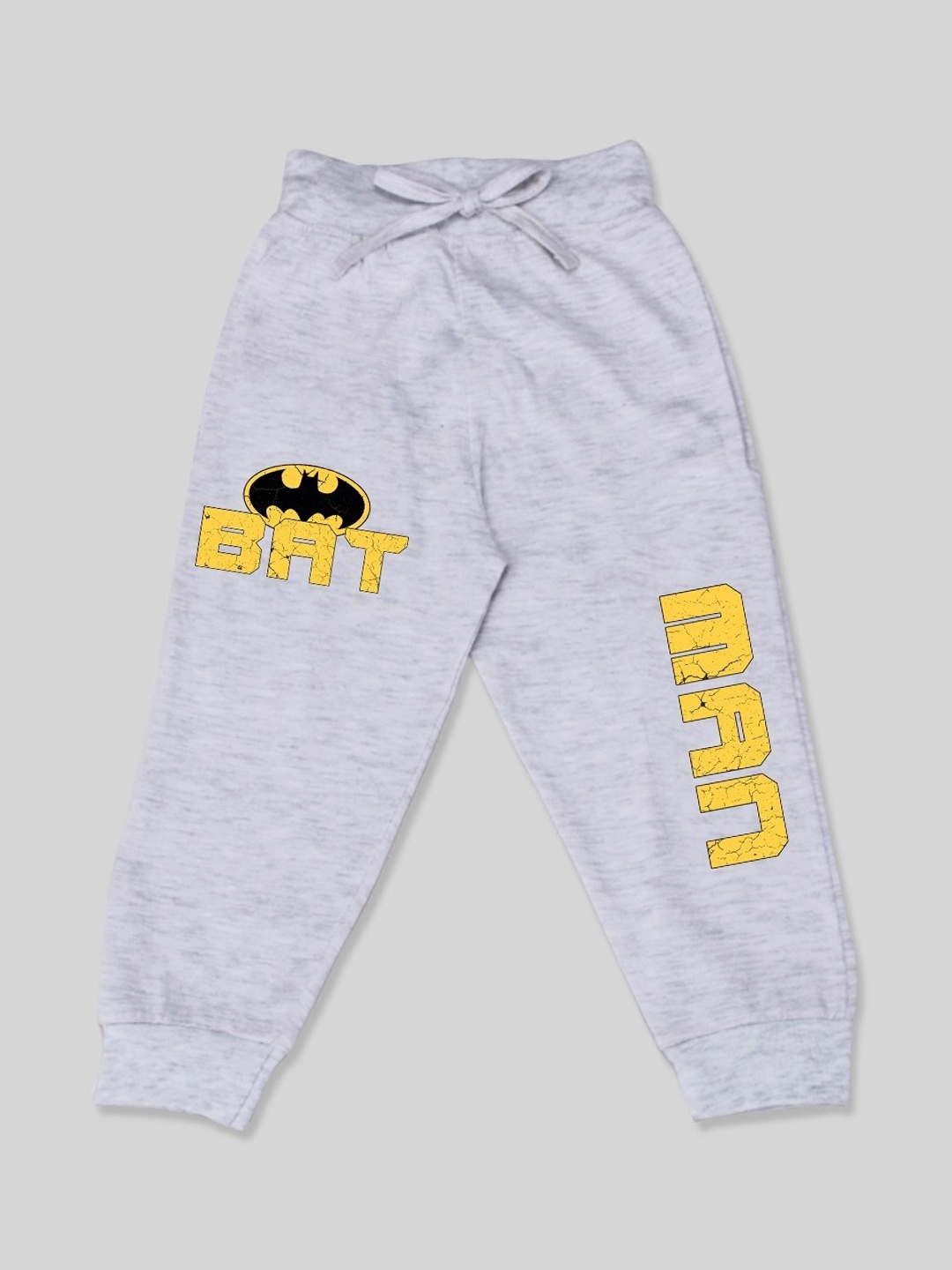

Minute Mirth Boys Graphic Cotton Batman Printed Joggers, Grey