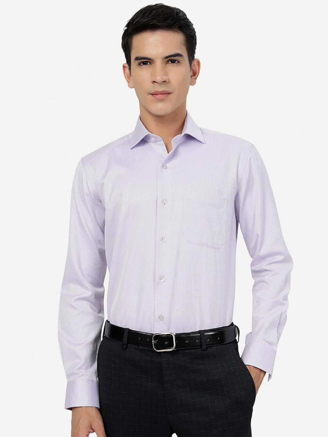 

METAL Slim Fit Pure Cotton Formal Shirt, Purple