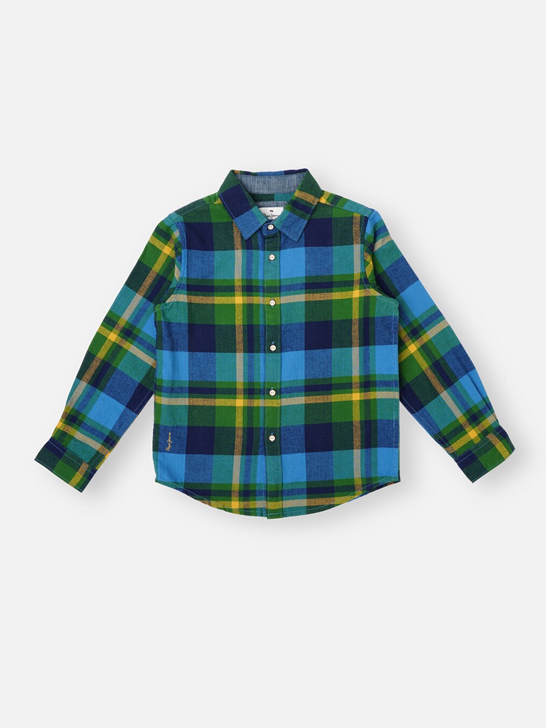 

Pepe Jeans Boys Buffalo Checked Pure Cotton Casual Shirt, Green