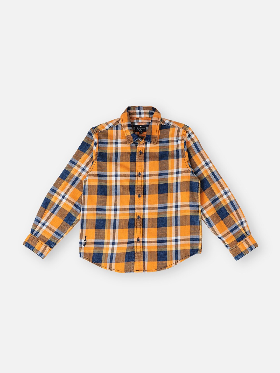 

Pepe Jeans Boys Tartan Checked Pure Cotton Casual Shirt, Mustard