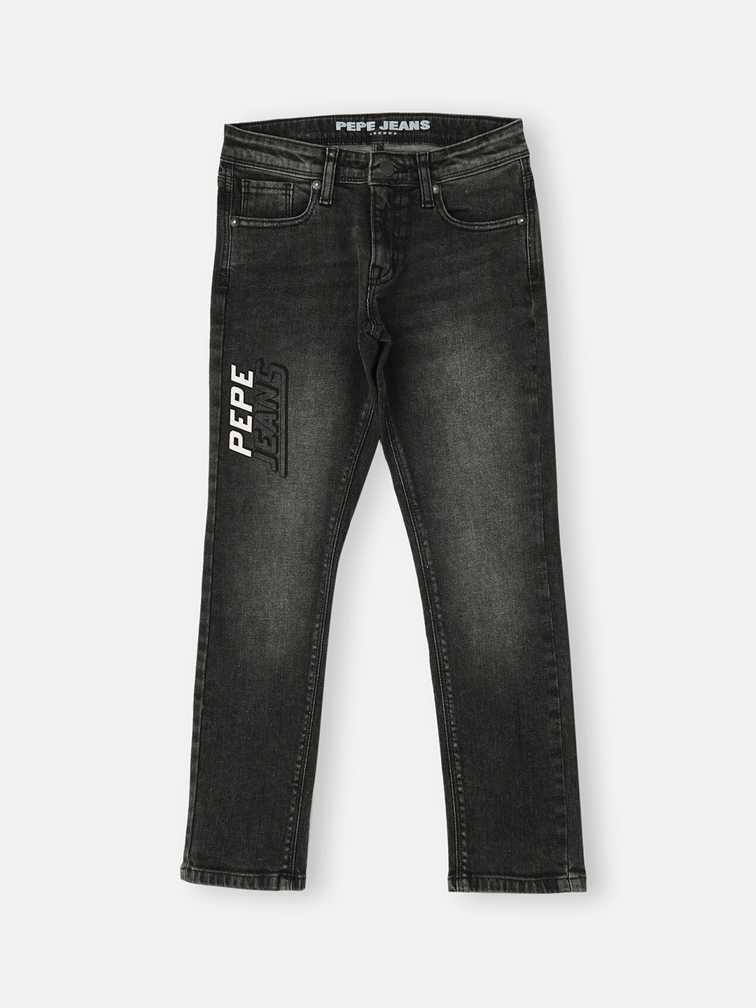

Pepe Jeans Boys Straight Fit Heavy Fade Stretchable Jeans, Charcoal