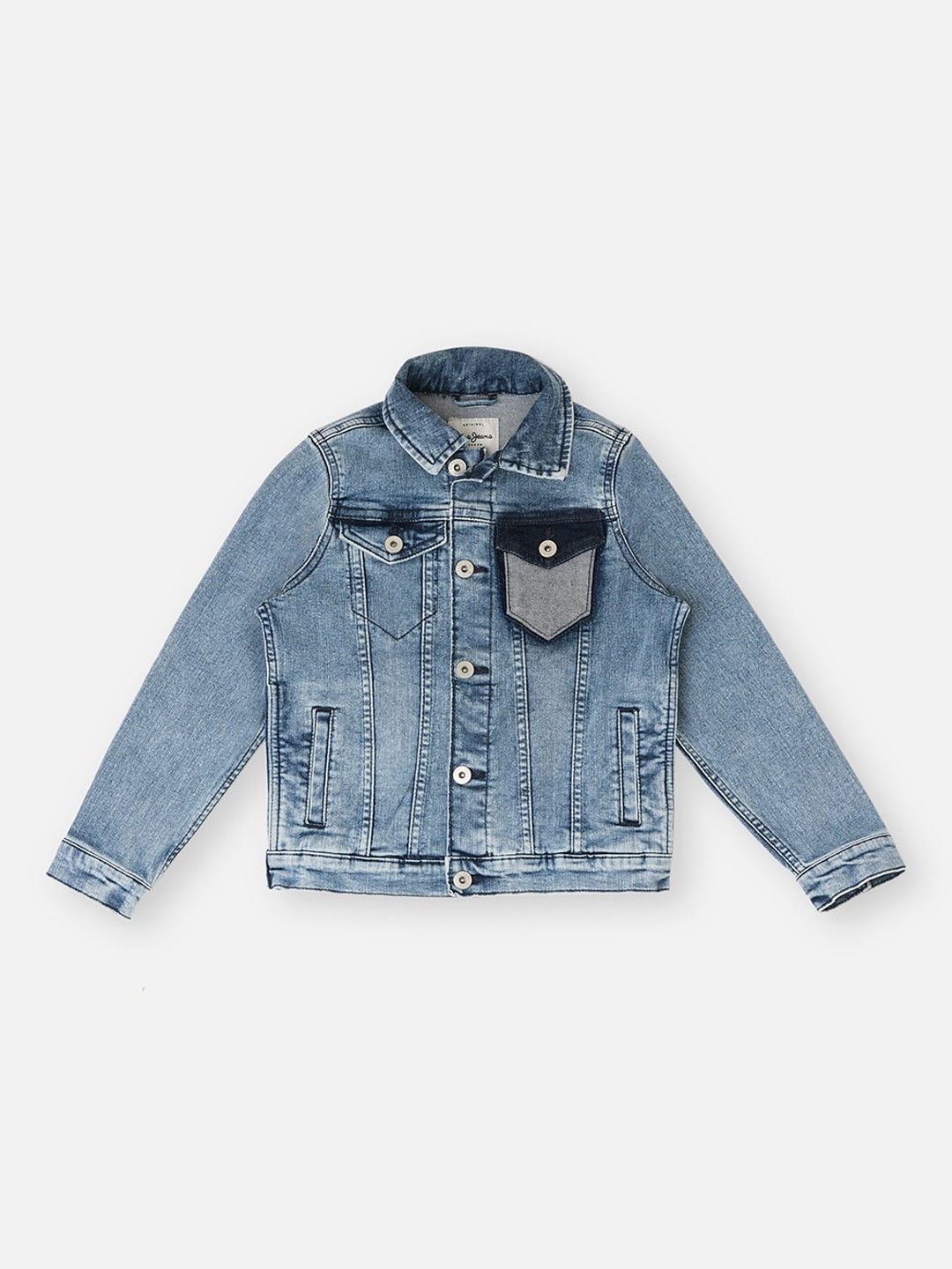 

Pepe Jeans Boys Washed Pure Cotton Denim Jacket, Blue