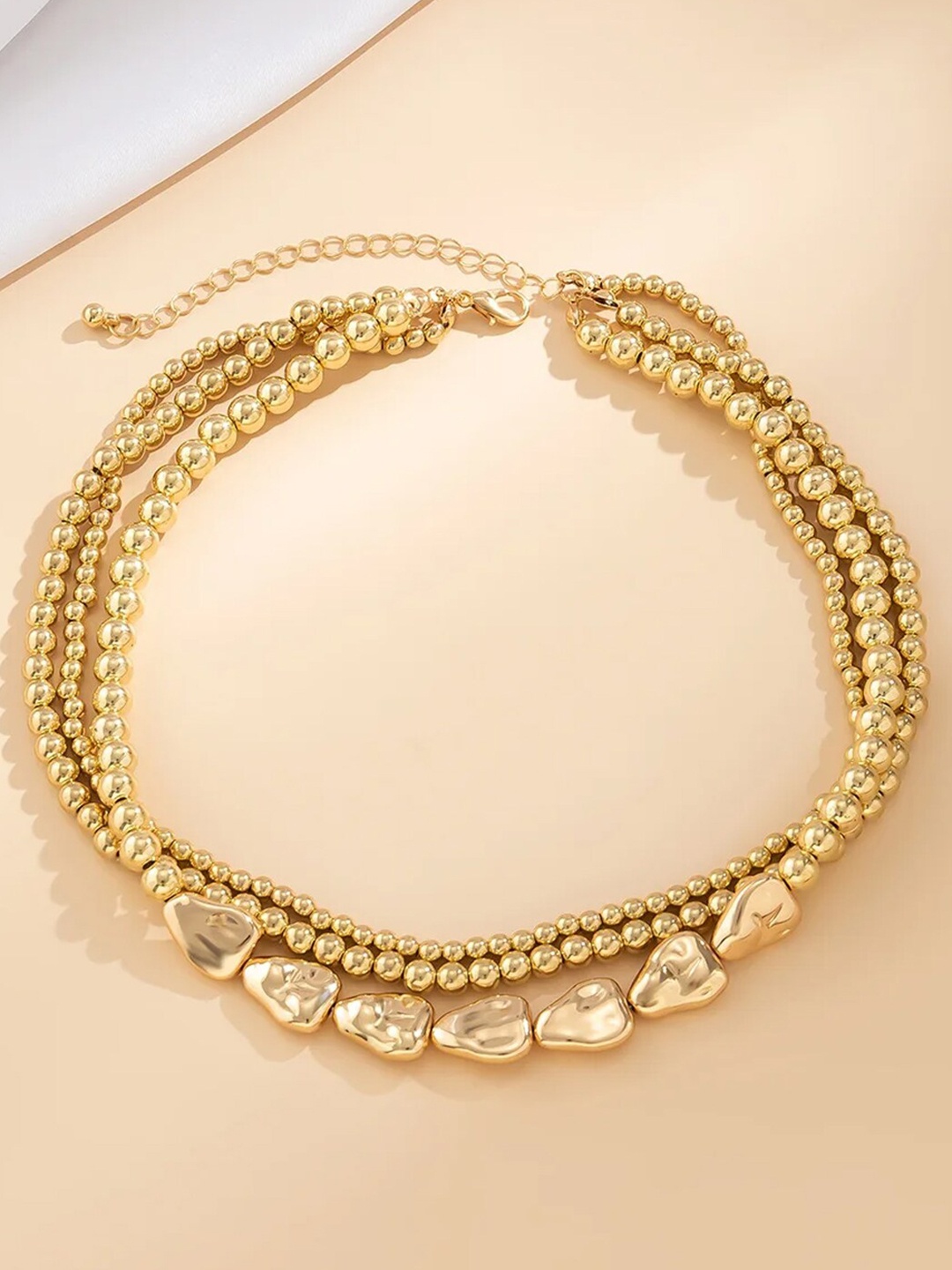 

OOMPH Gold-Plated Pearls Multi Layer Choker Necklace