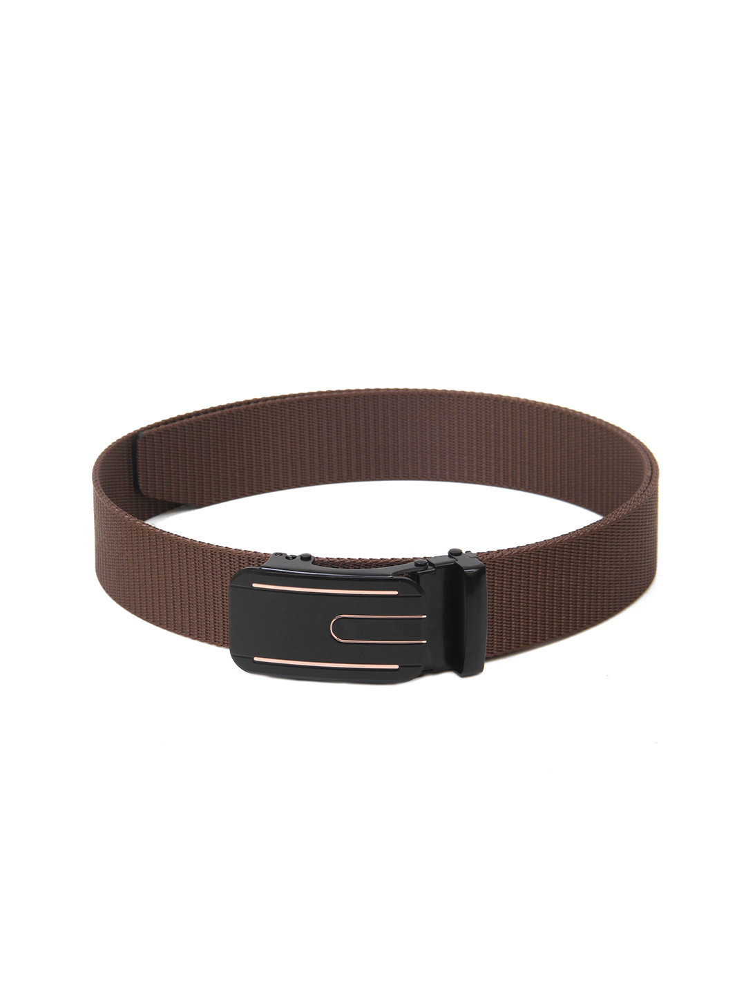 

Calvadoss Men Woven Design Wide Belt, Brown