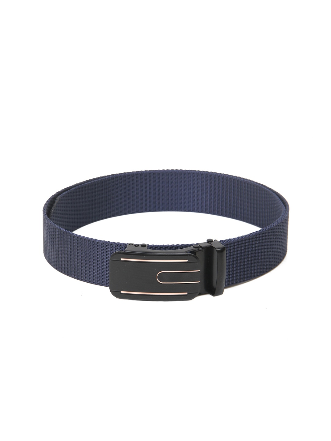 

Calvadoss Men Woven Design Wide Belt, Navy blue