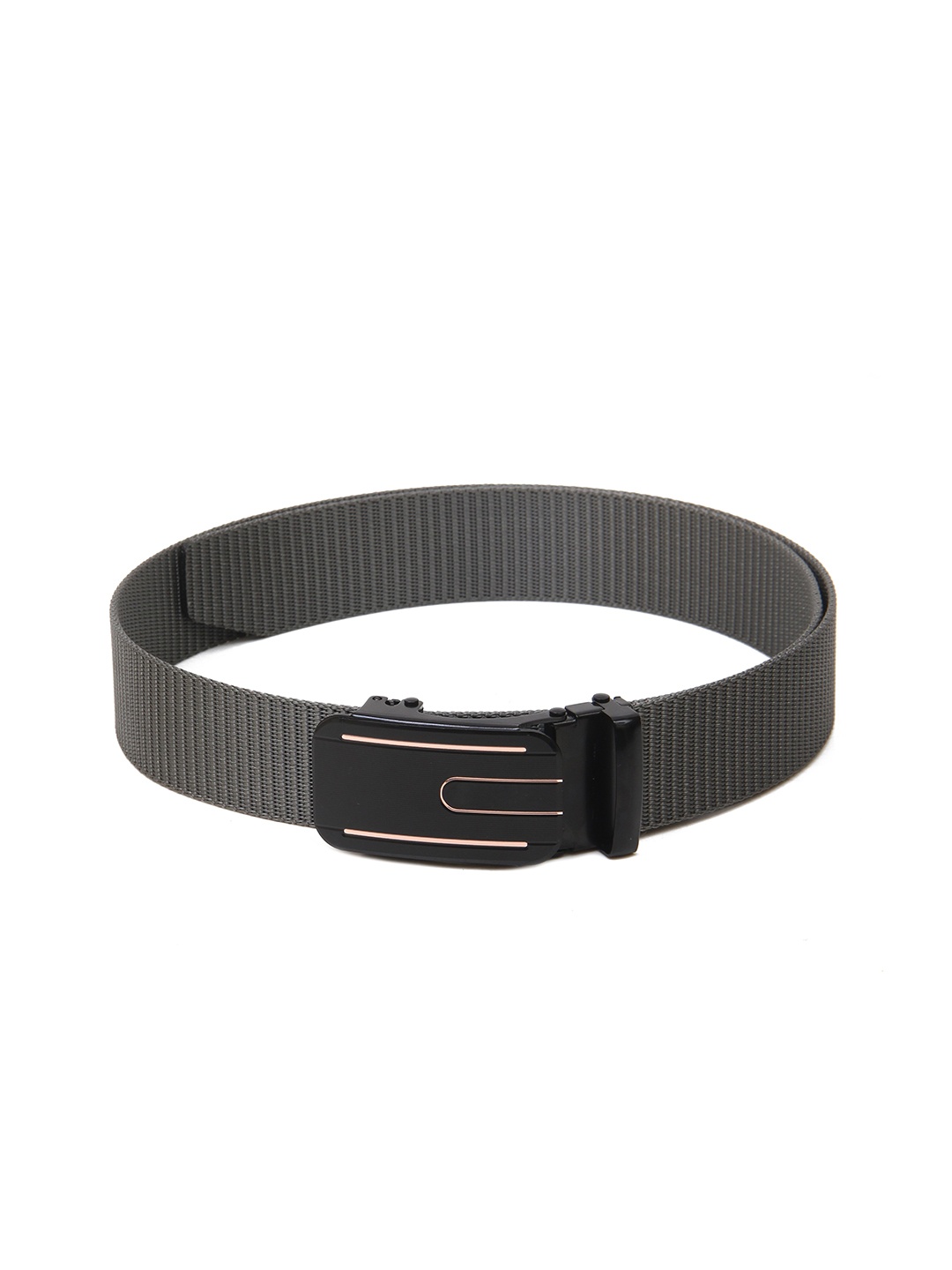 

Calvadoss Men Woven Design Wide Belt, Grey