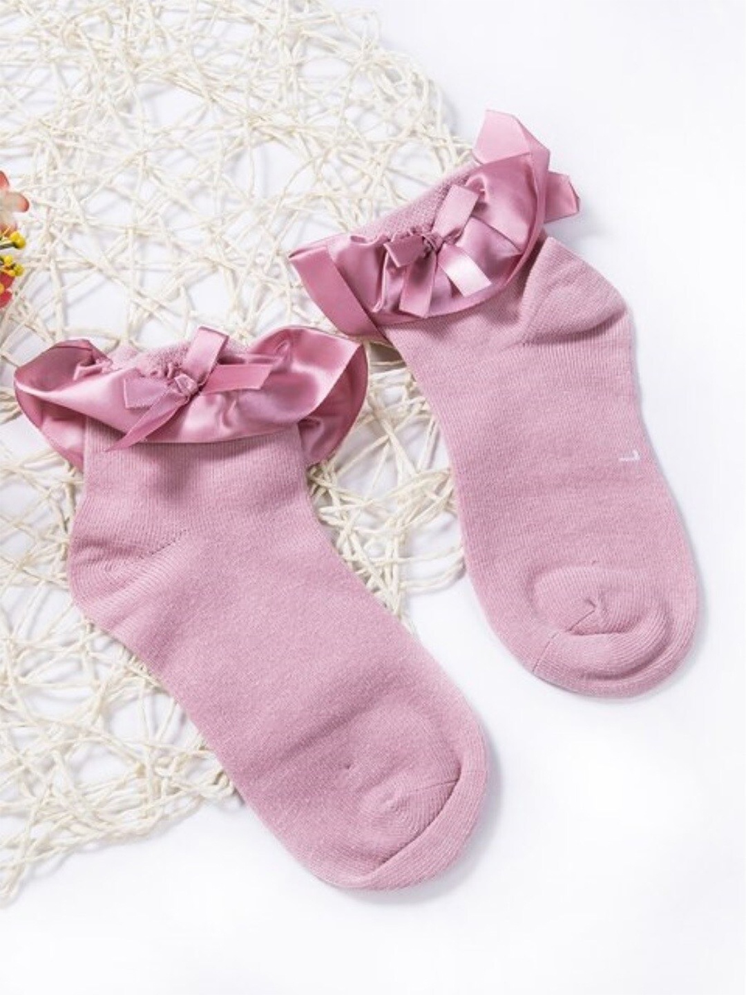 

EL REGALO Girls Patterned Above Ankle Length Socks, Pink