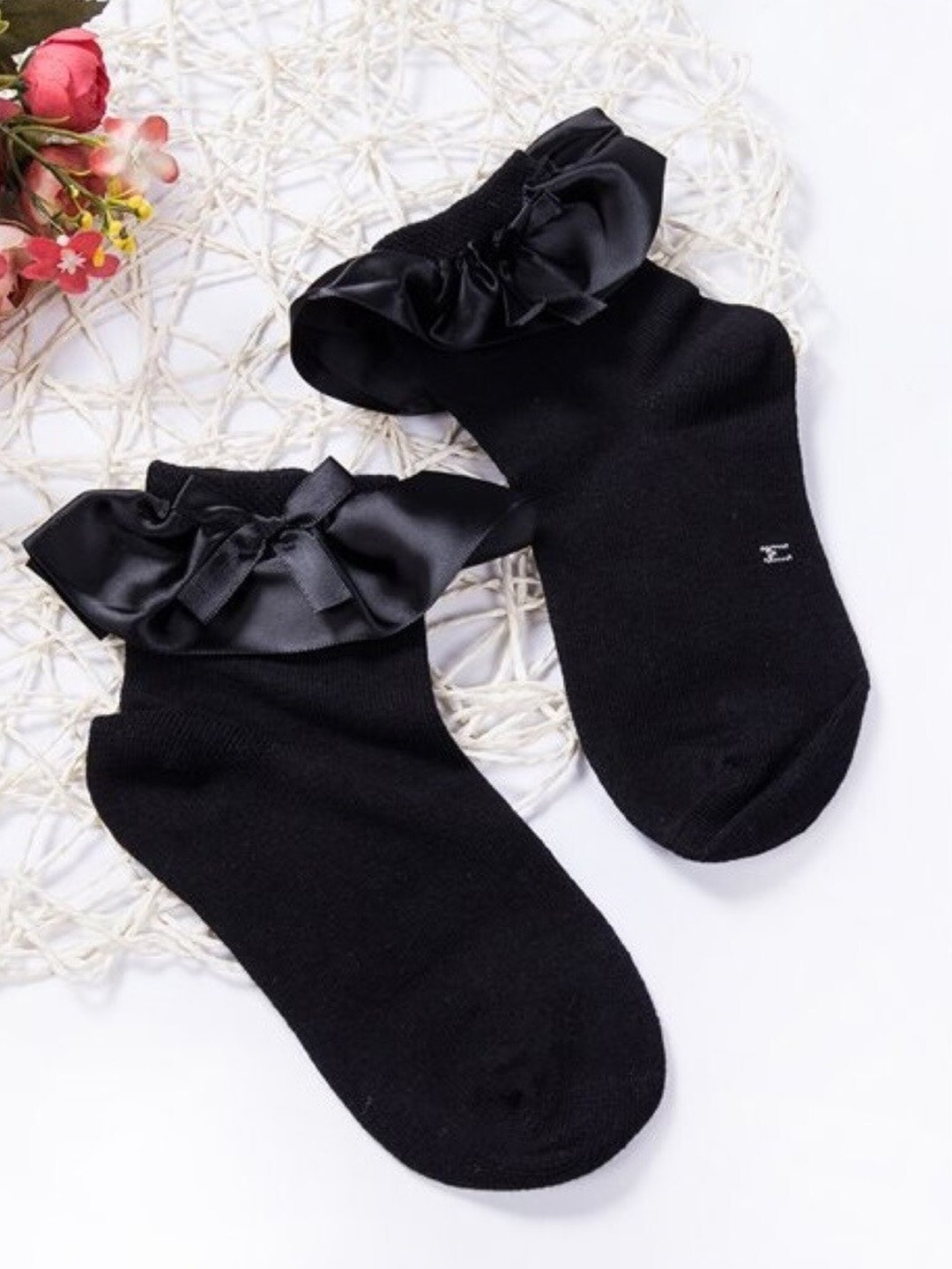 

EL REGALO Girls Patterned Cotton Above Ankle-Length Socks, Black