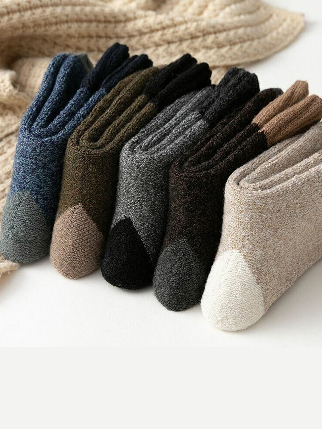 

EL REGALO Pack Of 5 Patterned Cotton Calf Length Socks, Brown