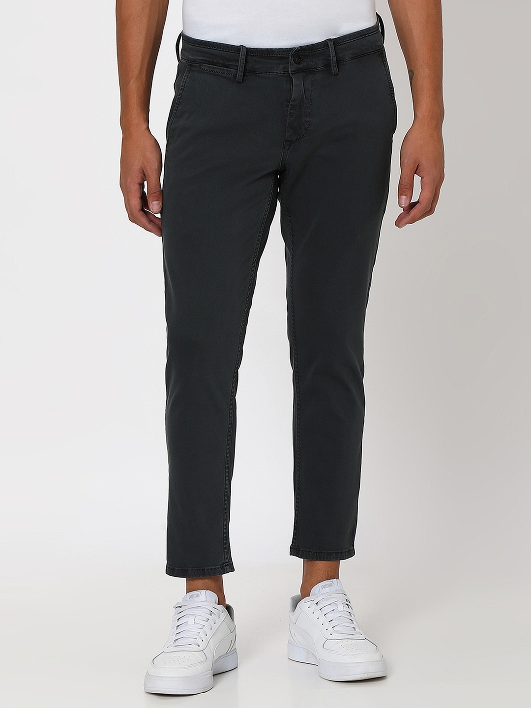 

Mufti Men Slim Fit Chinos Trousers, Grey