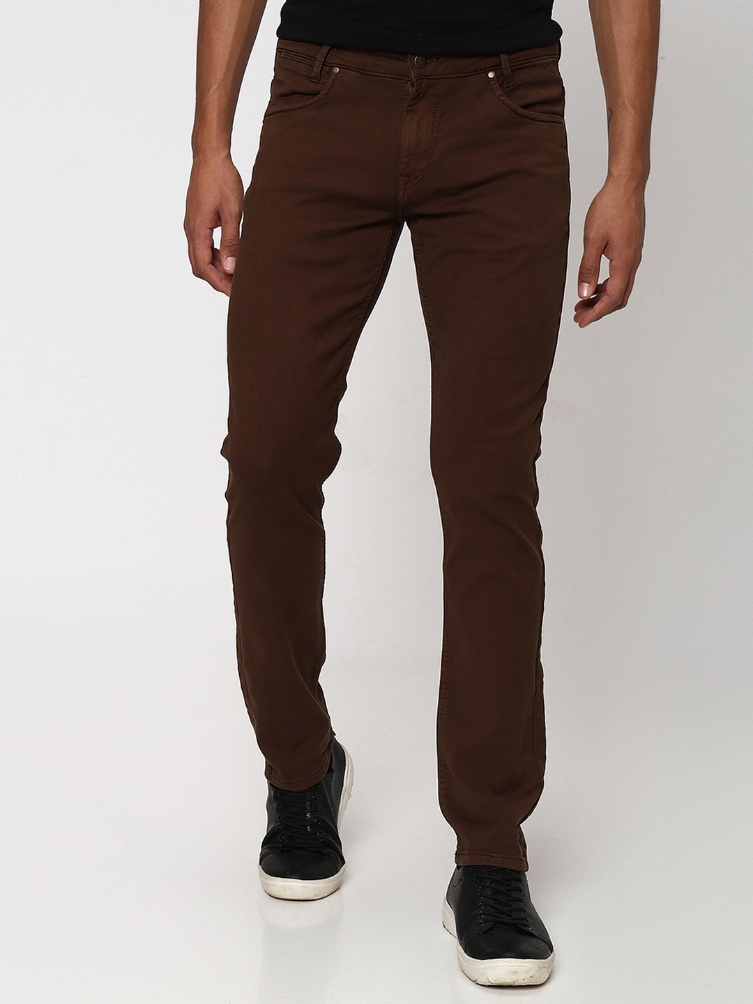 

Mufti Men Slim Fit Mid-Rise Trouser, Brown