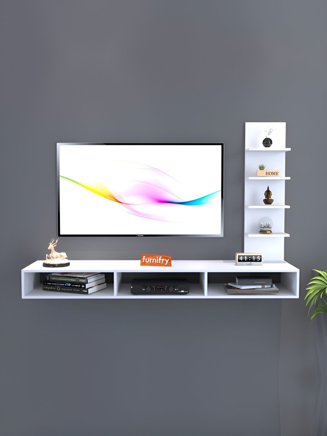 

Furnifry Churu White Wooden TV Entertainment Unit