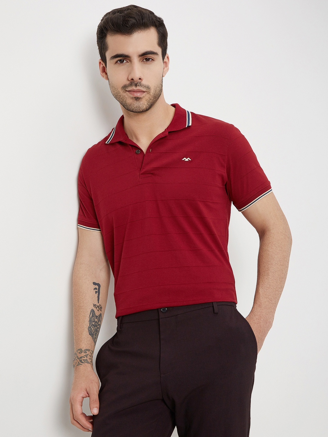 

Mufti Polo Collar Slim Fit T-shirt, Maroon