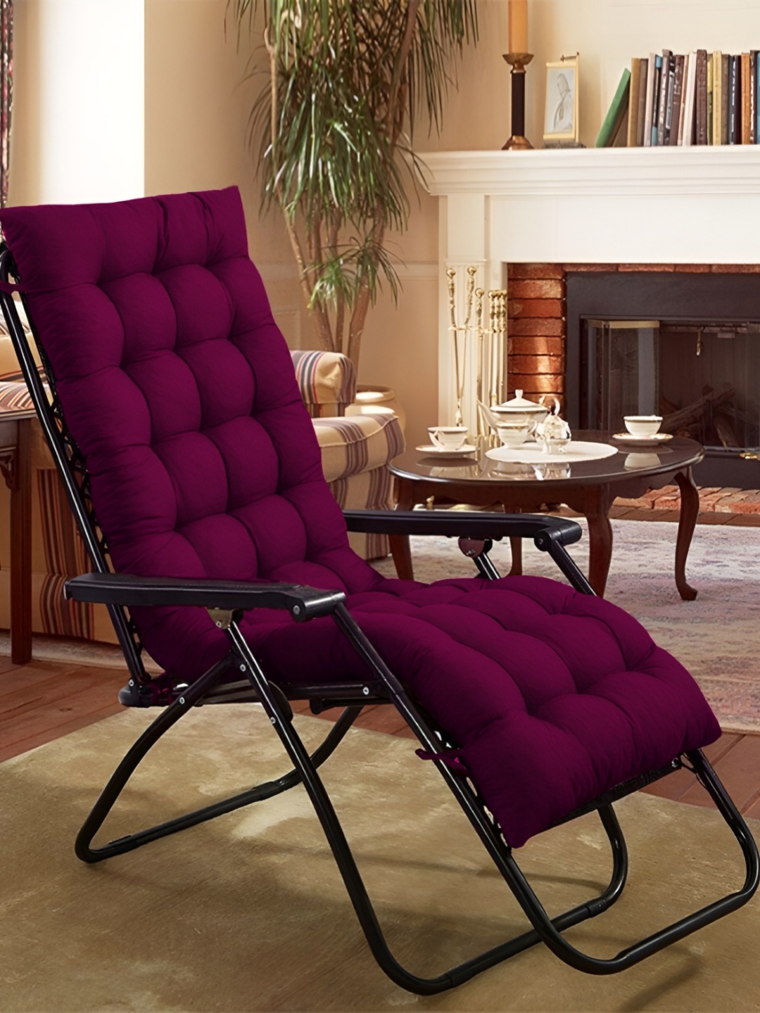 

DADDY COOL Brown Quilted Rectangular Chair Cushion Pad