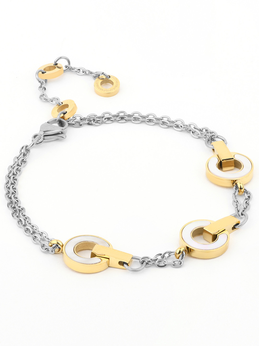 

SANTA BARBARA POLO & RACQUET CLUB Women Rose Gold-Plated Charm Bracelet, Silver
