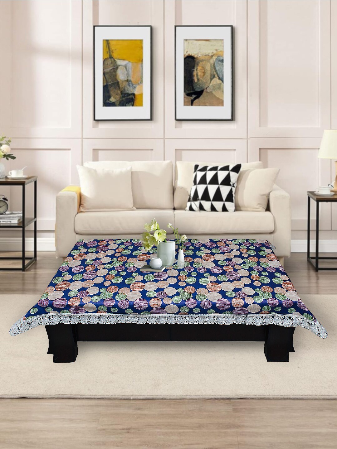 

DREAM CARE Navy Blue & Green Geometric Printed Waterproof Rectangular Table Covers