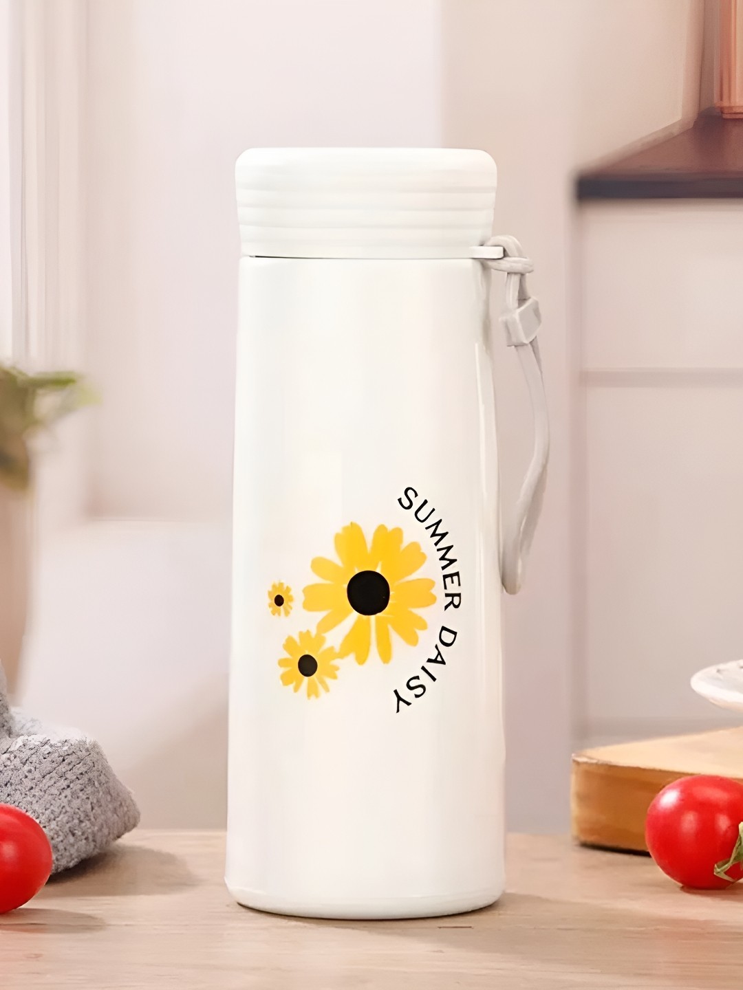 

WELOUR Pink & White 2 Pieces Glass Water Bottles