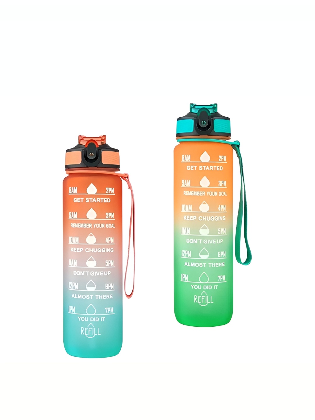 

WELOUR Orange & Green 2 Pieces Water Bottle