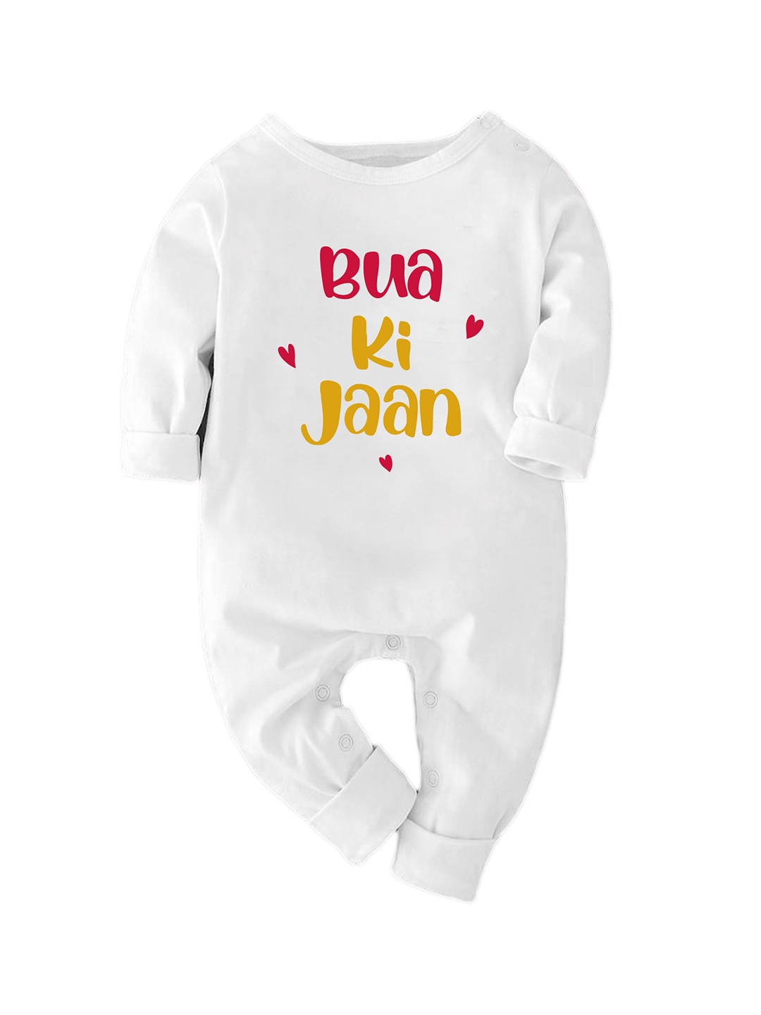 

Zeezeezoo Infants Kids Bua Ki Jaan Printed Pure Cotton Romper, White