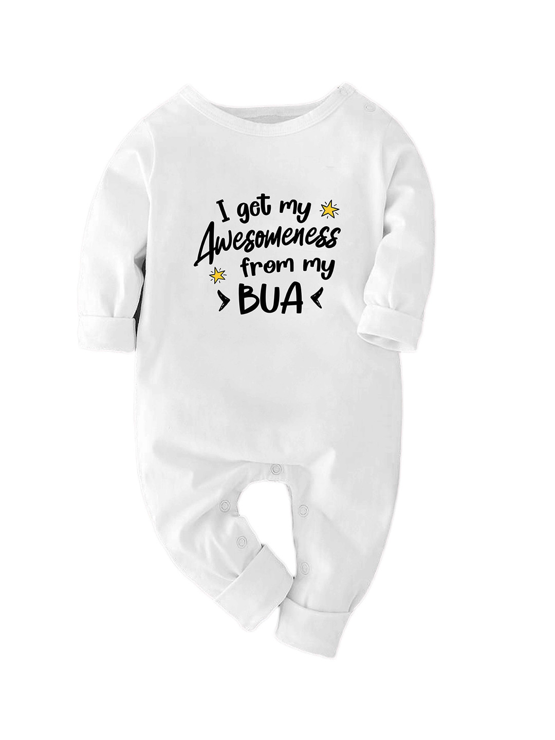 

Zeezeezoo Kids I Get My Awesomeness from Bua Printed Pure Cotton Romper, White