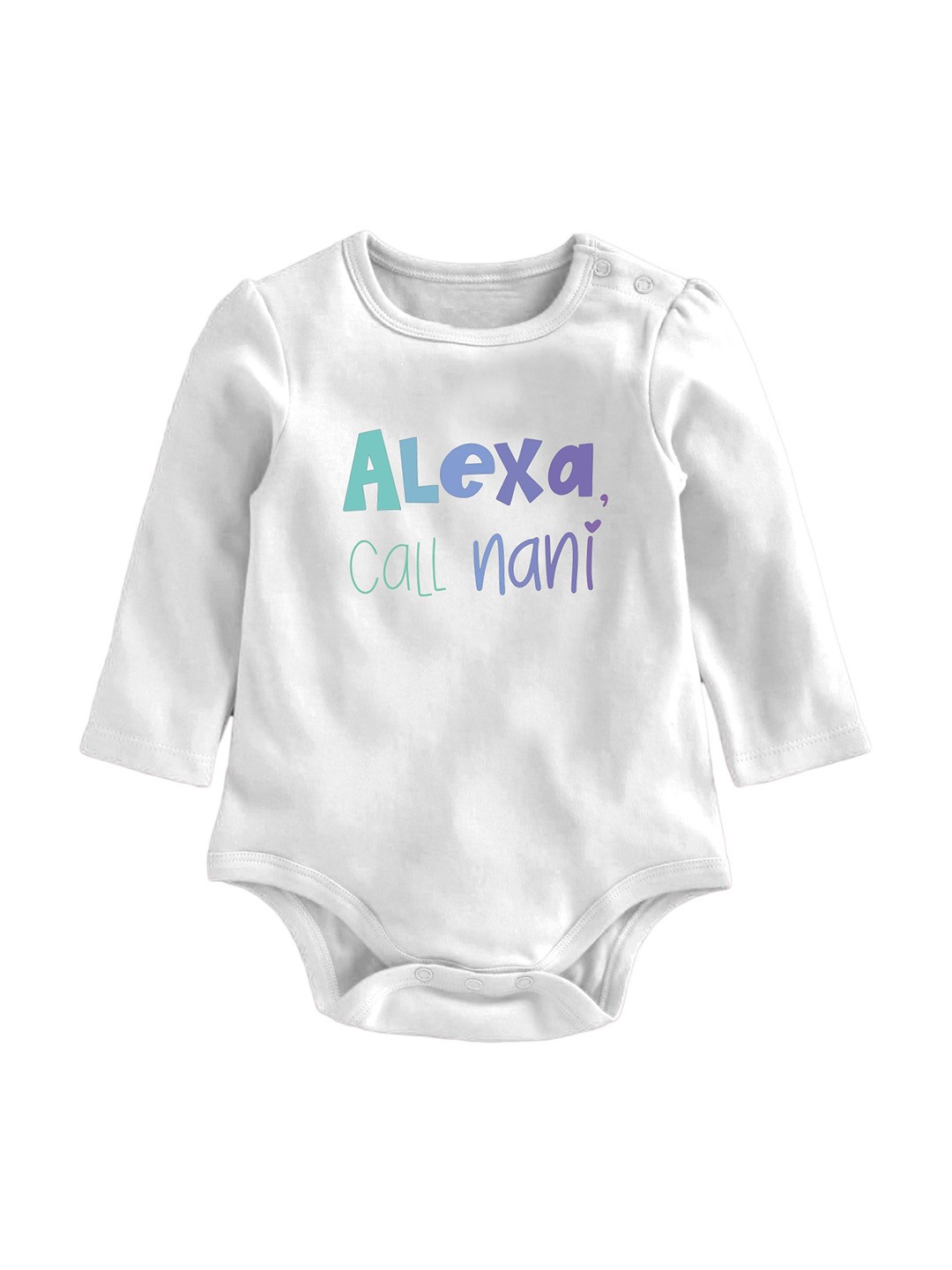 

Zeezeezoo Infants Printed Long Sleeves Cotton Bodysuit, White