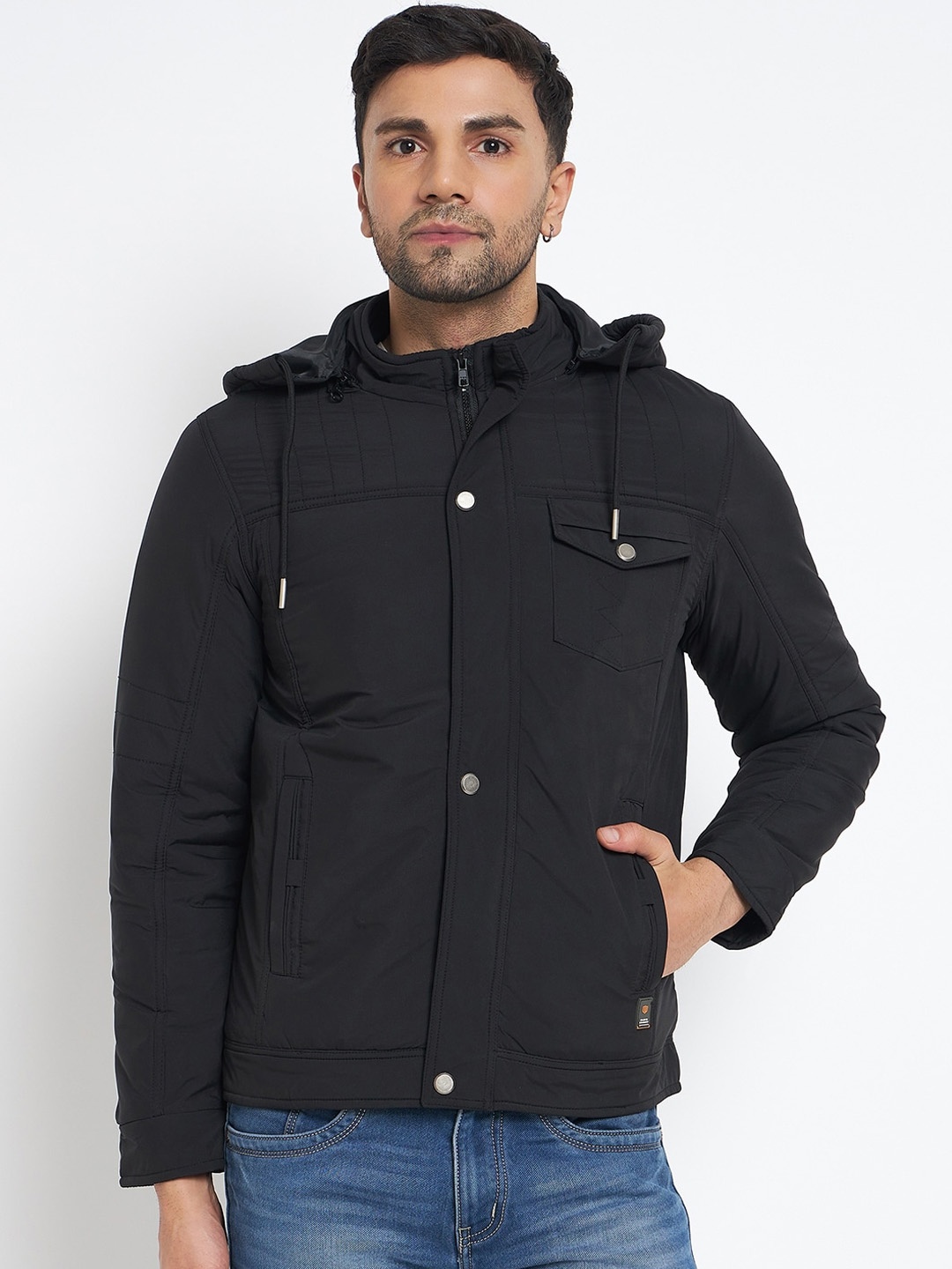 

Duke Hooded Long Sleeves Padded Jacket, Black