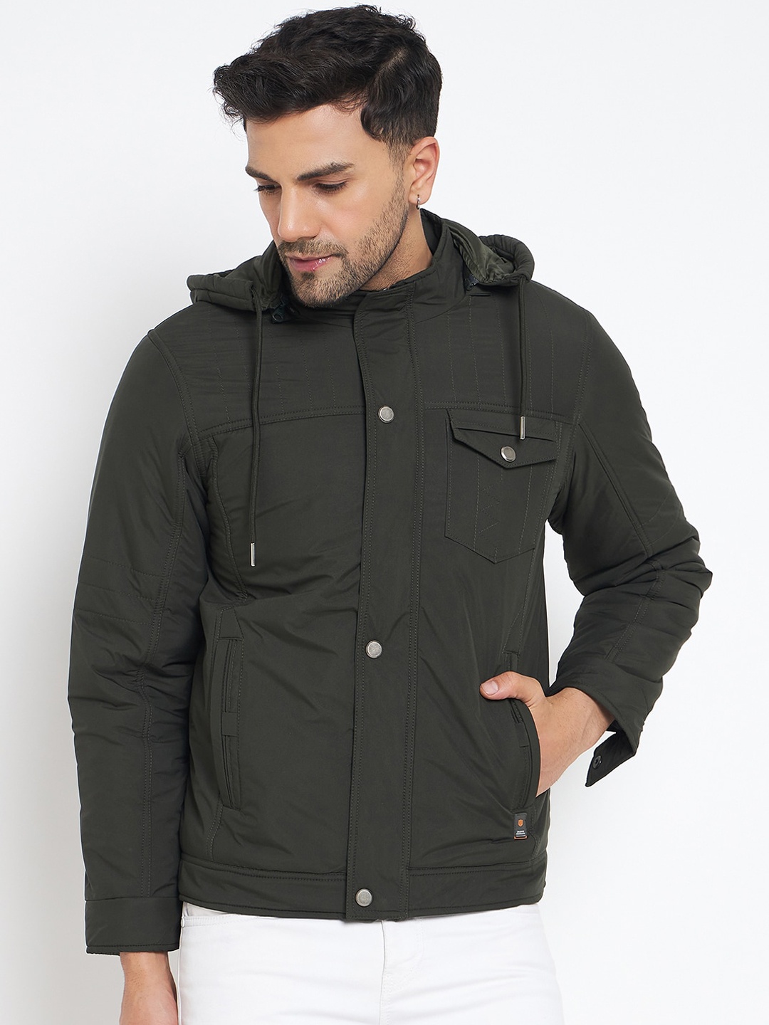 

Duke Hooded Bomber Jacket, Olive