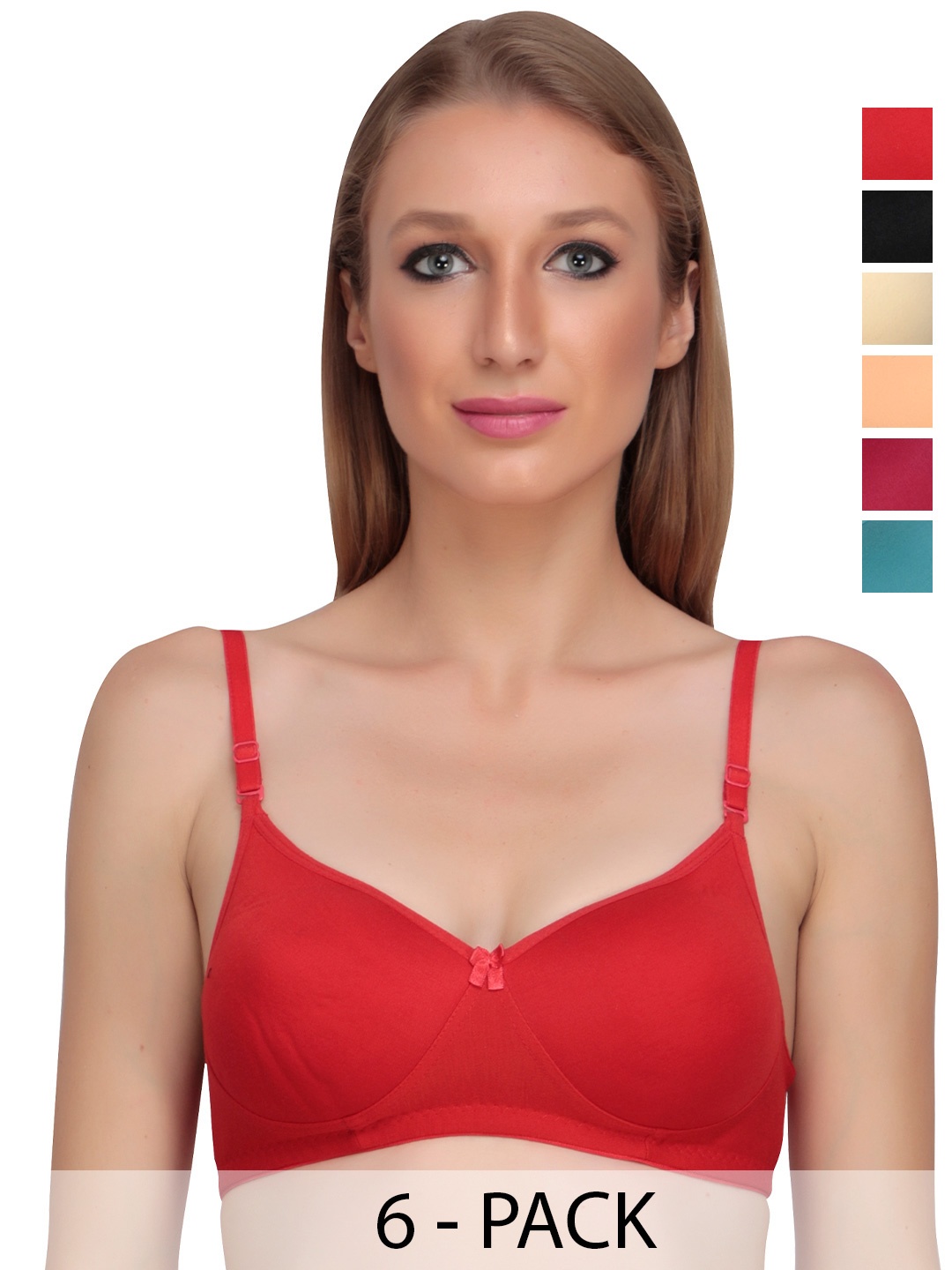 

Liigne Multicoloured Bra Full Coverage, Red