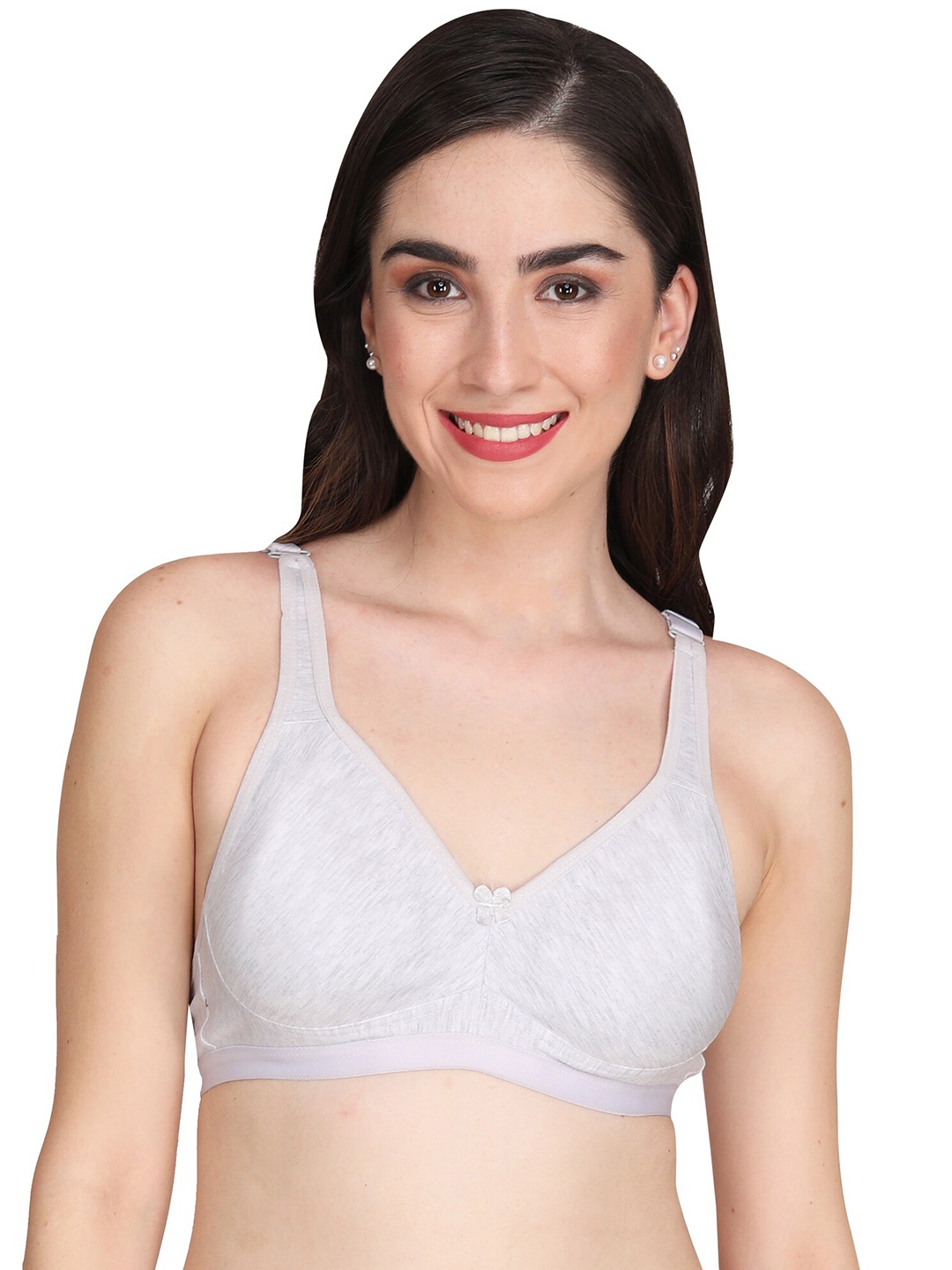 

Liigne Non Wired Lightly Padded Everyday Bra With All Day Comfort, Grey melange