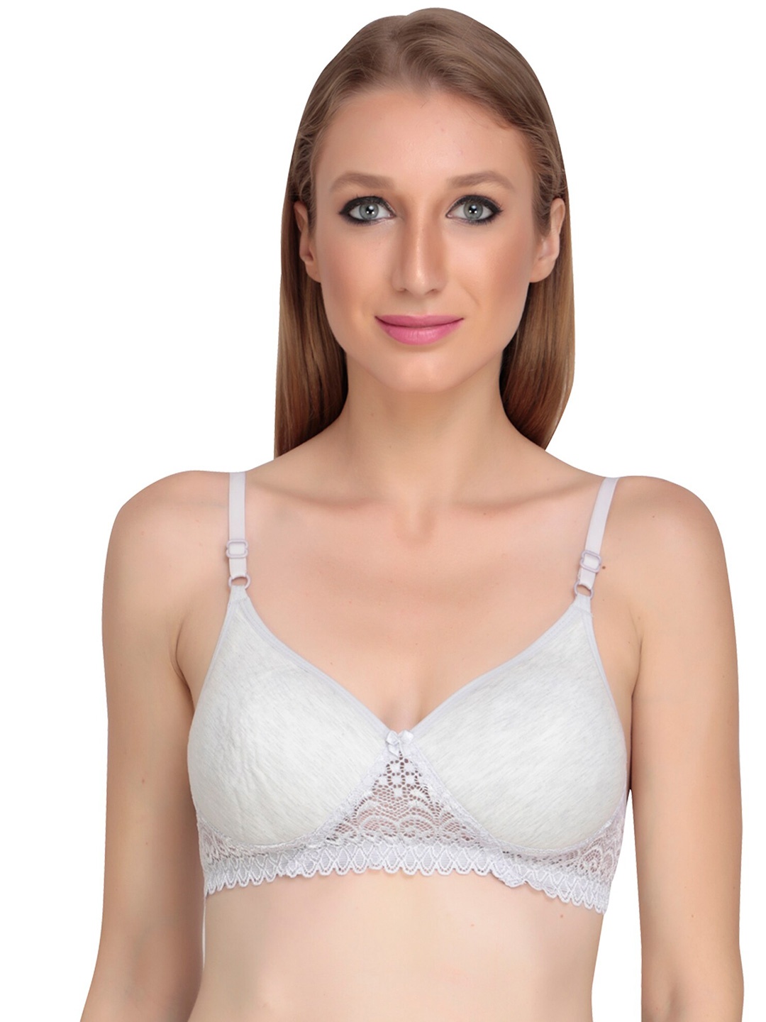 

Liigne Floral Self Design Full Coverage Lightly Padded Everyday Bra With All Day Comfort, Grey