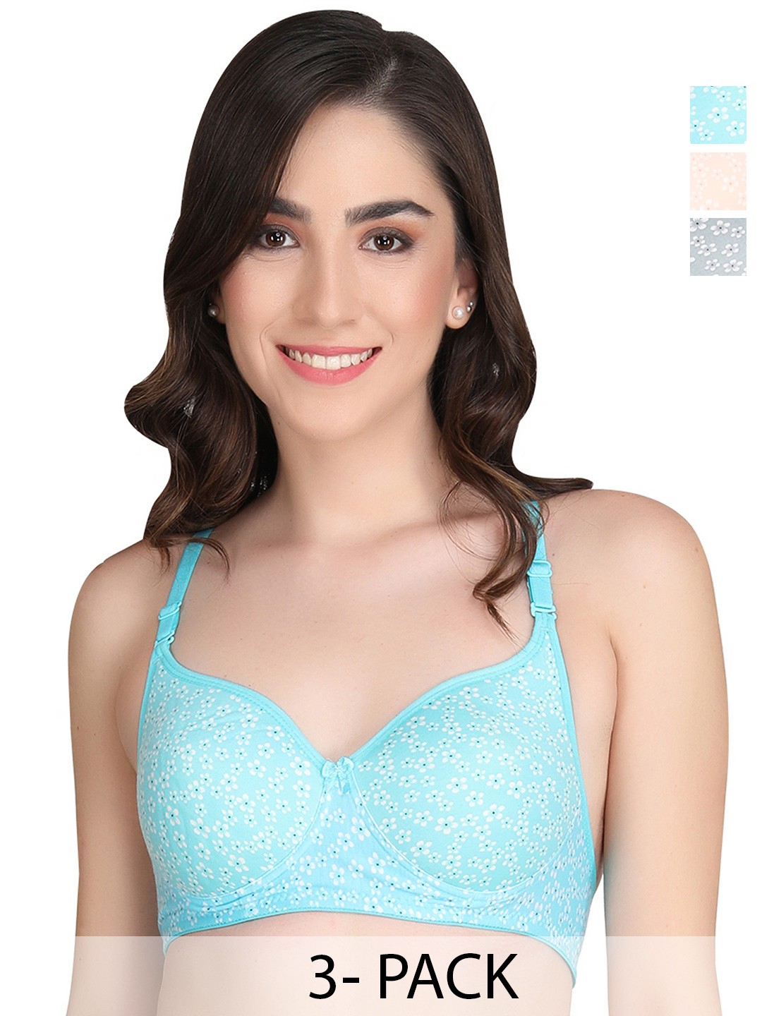 

Liigne Multicoloured Bra Full Coverage Lightly Padded, Blue