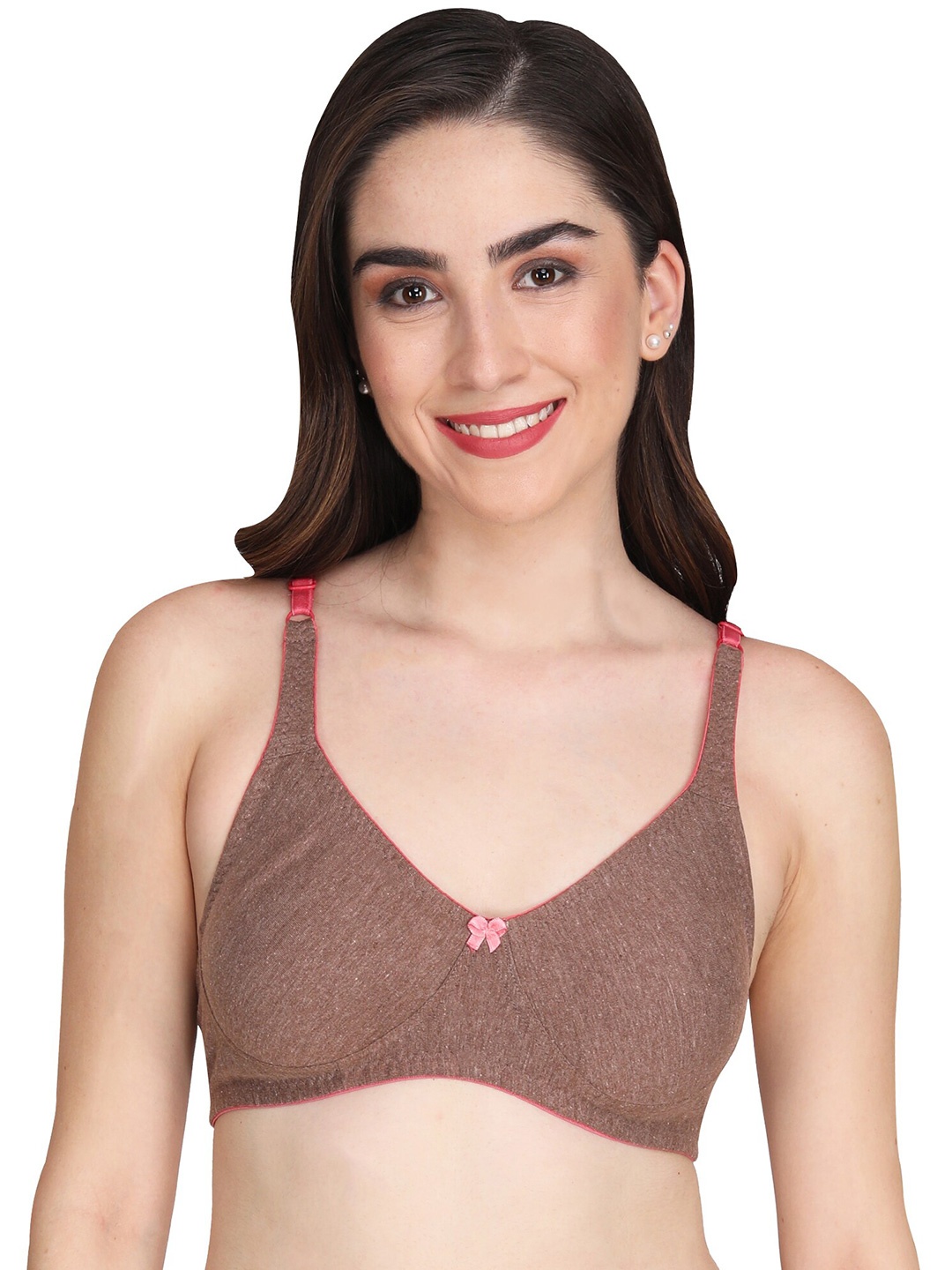 

Liigne Full Coverage Cotton Bra, Brown