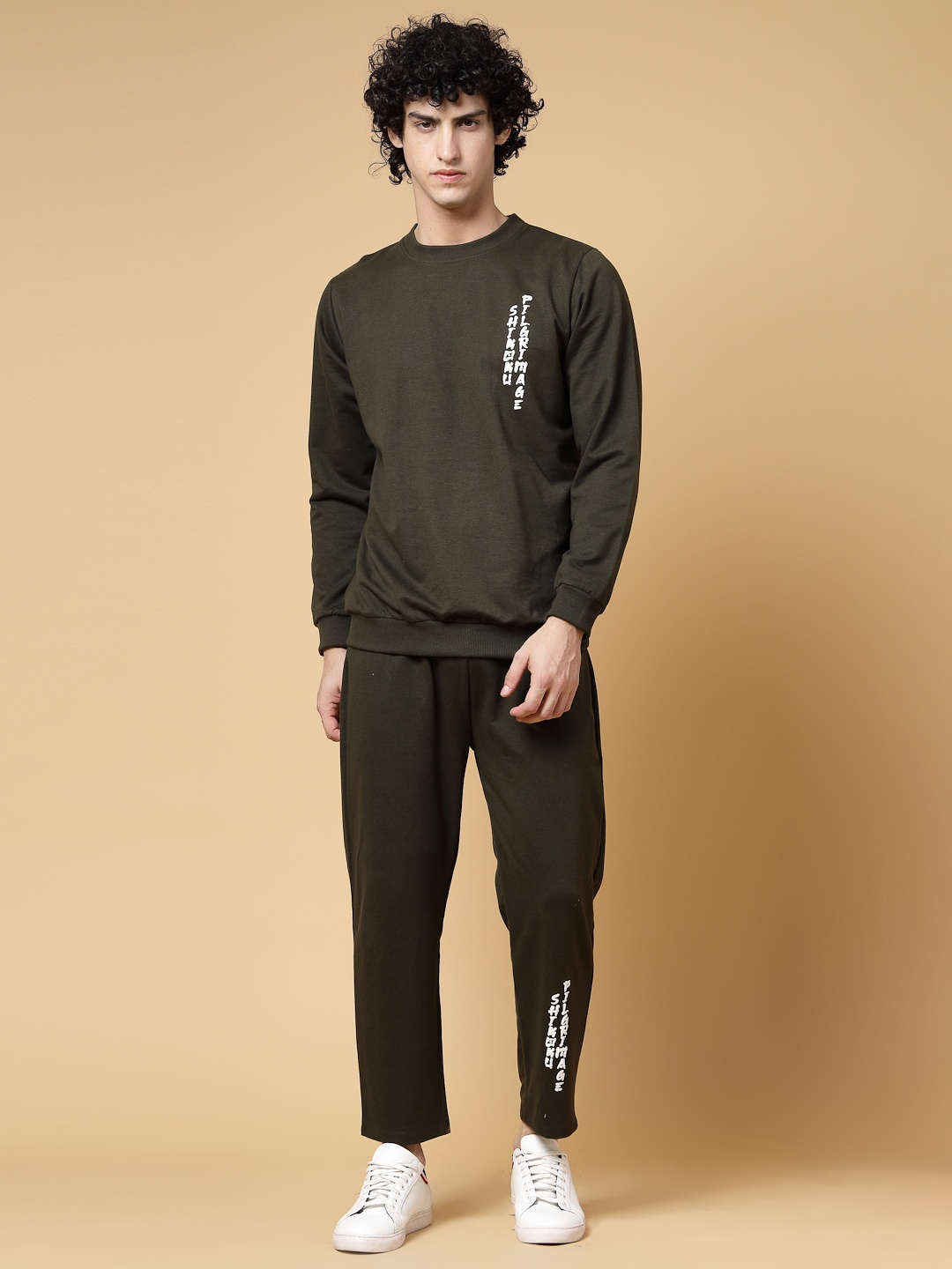 

Rigo Men Printed Cotton Tracksuits, Olive