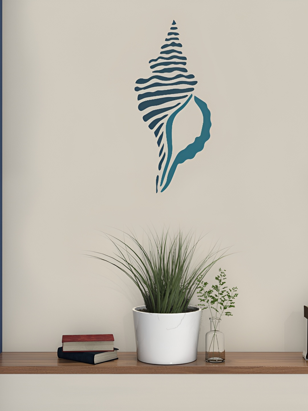 

KAYRA DECOR White & Black Seaside Seashell Design Wall Stencil